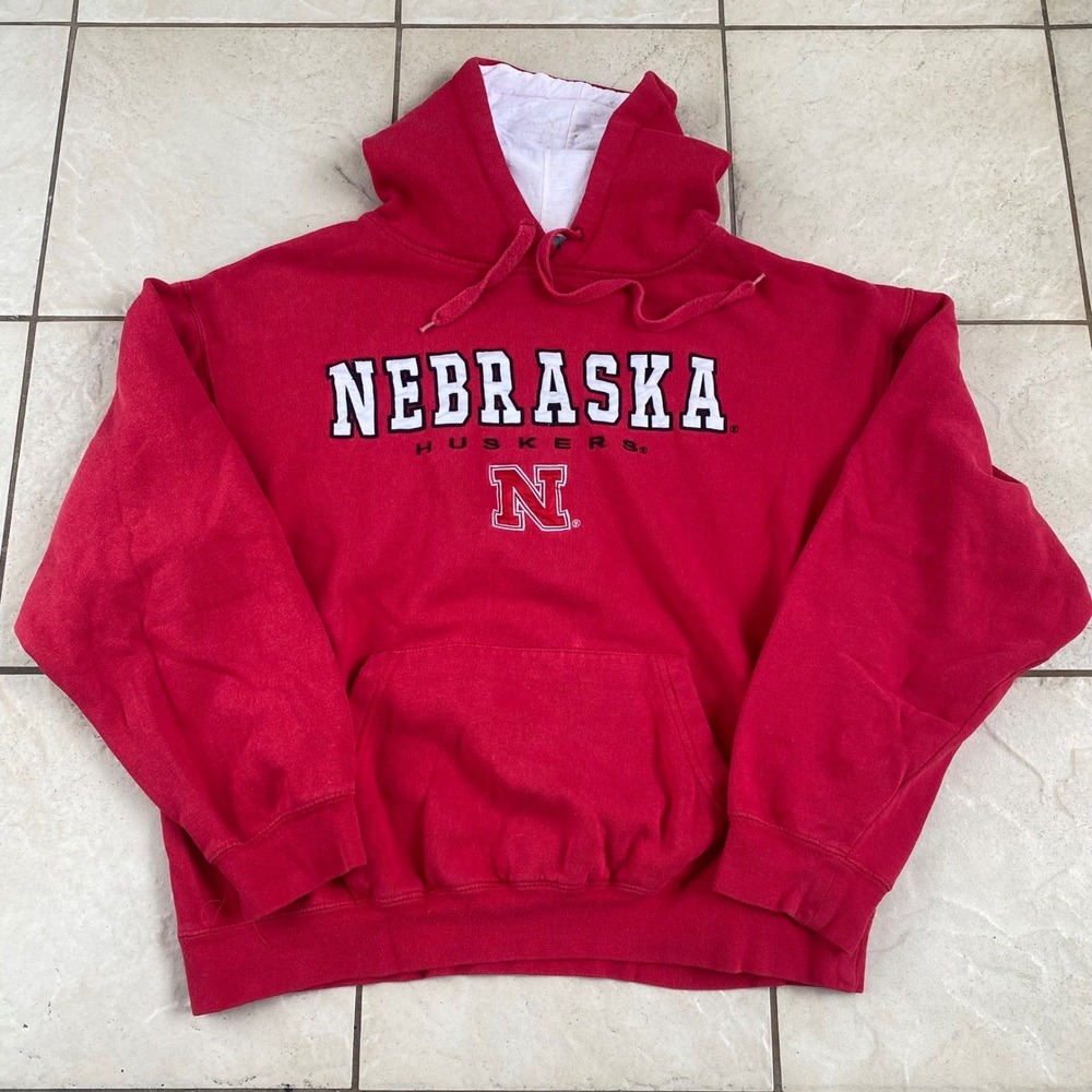 Nebraska Huskers Red Hoodie‎ XL Stadium Athletics NCAA College Sweatshirt